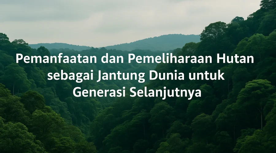 Pemanfaatan & Pemeliharaan Hutan Demi Masa Depan