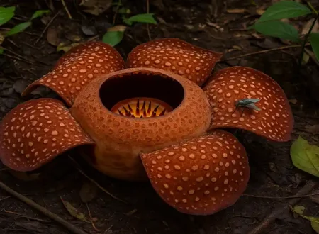 Rafflesia Arnoldii, bunga terbesar di dunia, satwa penyerbuk, bunga bangkai