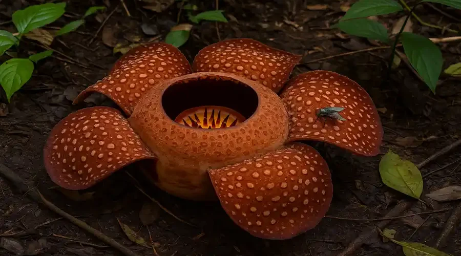 Rafflesia Arnoldii, bunga terbesar di dunia, satwa penyerbuk, bunga bangkai