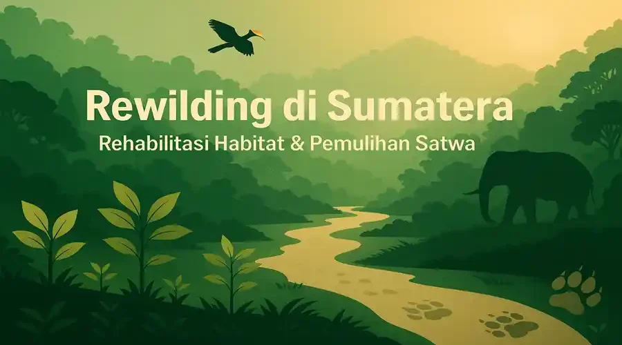 rewilding Sumatera, rehabilitasi habitat hutan, pemulihan satwa liar