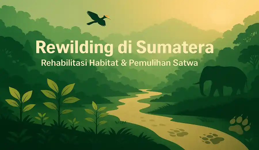 rewilding Sumatera, rehabilitasi habitat hutan, pemulihan satwa liar